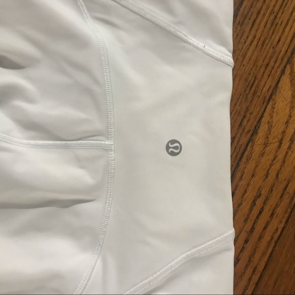Lululemon white leggings with see through detail on lower legs. - Picture 3 of 8
